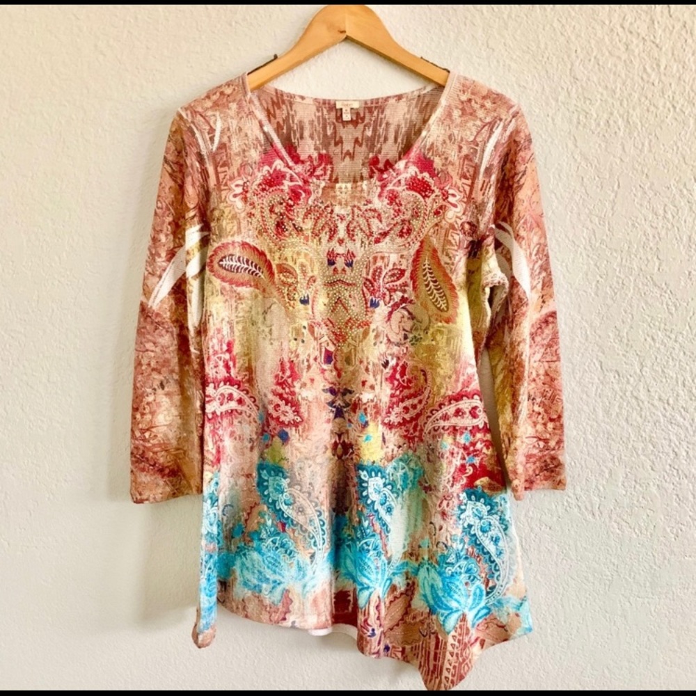 REBA long sleeve asymmetrical top size M